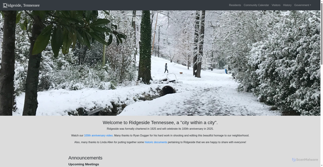 Security scan screenshot of https://ridgesidetn.gov/