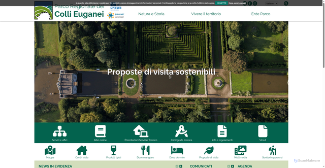 Security scan screenshot of https://www.parcocollieuganei.com