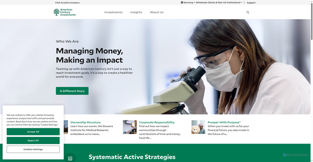 Security scan screenshot of https://www.americancentury.com/plan/financial-education/investment-basics/