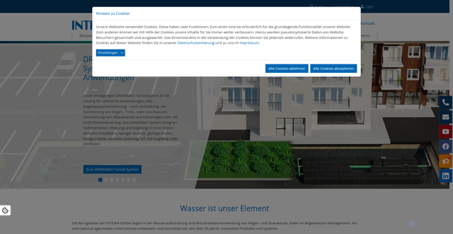 Security scan screenshot of https://www.intewa.com/de/home/