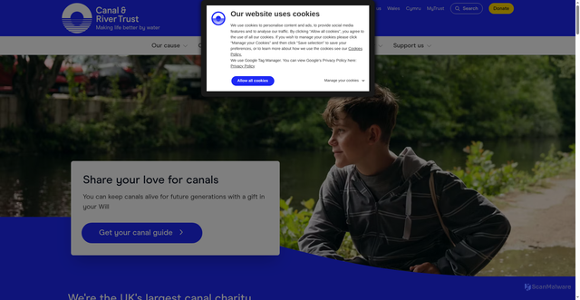 Security scan screenshot of https://canalrivertrust.org.uk/