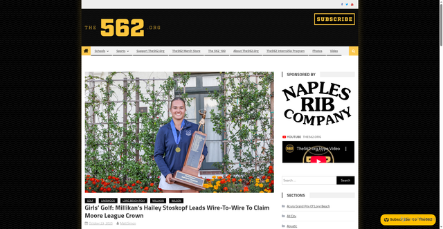 Security scan screenshot of https://www.the562.org/2025/10/23/girls-golf-millikans-hailey-stoskopf-leads-wire-to-wire-to-claim-moore-league-crown/