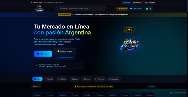 Security scan screenshot of https://mercado-en-linea-dplkpk19n2er.edgeone.app/