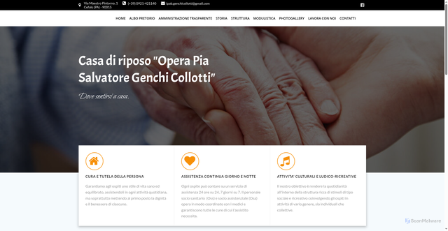 Security scan screenshot of https://www.casaperanzianigenchicollotti.it/