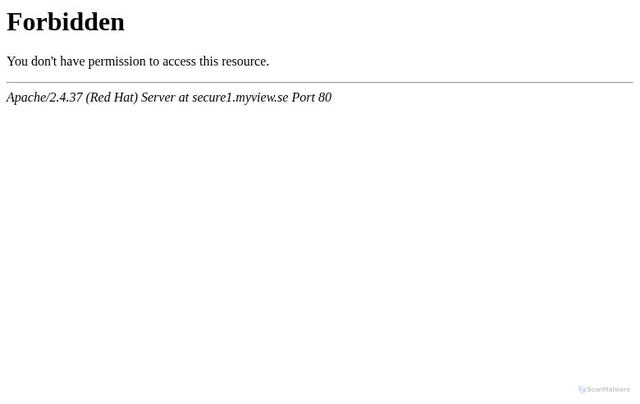 Security scan screenshot of https://secure1.myview.se/