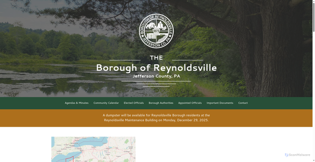 Security scan screenshot of https://reynoldsvilleborough.gov/
