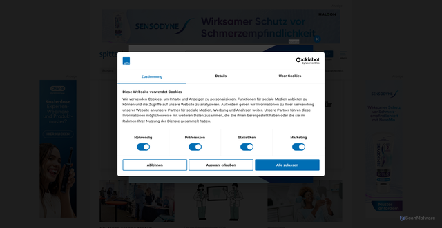 Security scan screenshot of https://dentalwelt.spitta.de