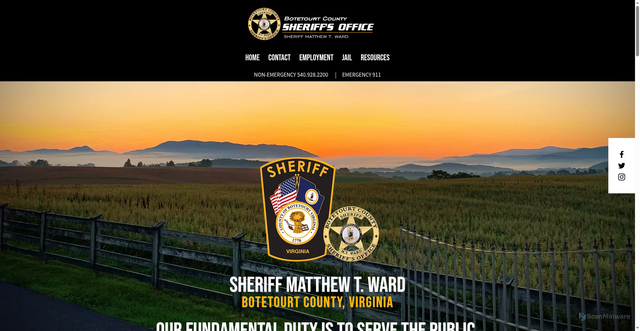 Security scan screenshot of https://www.botetourtsheriffva.com/