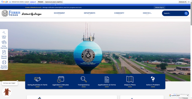 Security scan screenshot of https://www.ferristexas.gov/