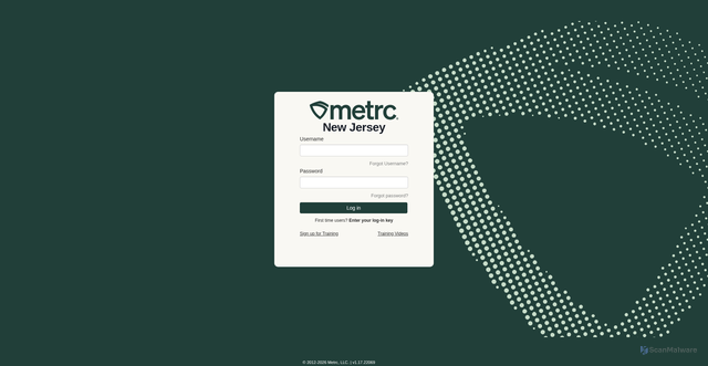 Security scan screenshot of https://nj.metrc.com