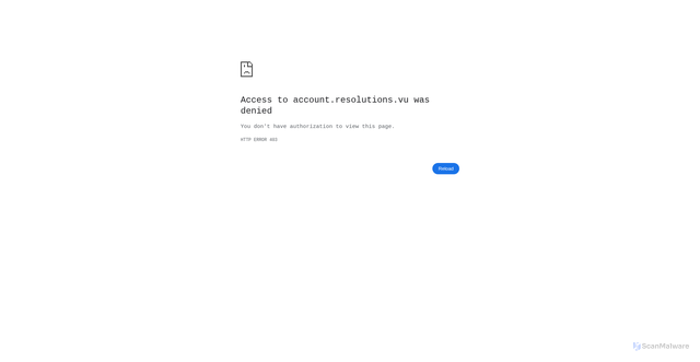 Security scan screenshot of account.resolutions.vu