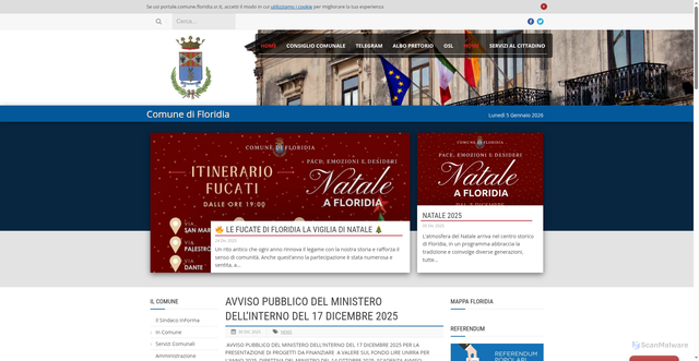 Security scan screenshot of https://www.comune.floridia.sr.it/