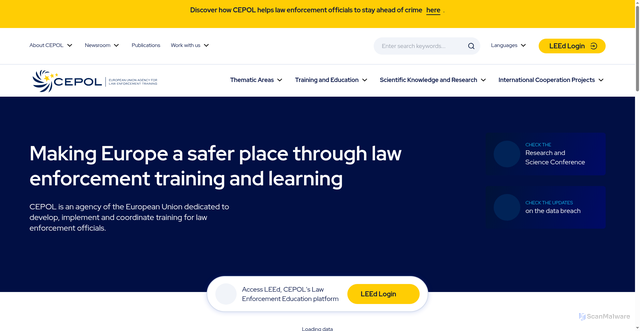 Security scan screenshot of https://www.cepol.europa.eu/