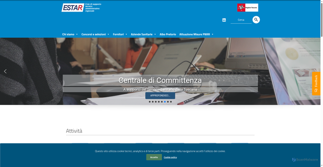 Security scan screenshot of https://www.estar.toscana.it/