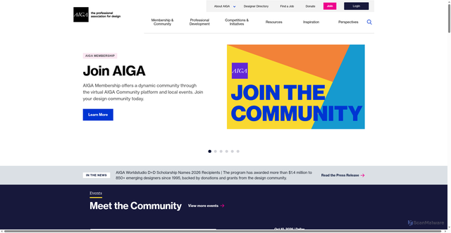 Security scan screenshot of https://aiga.org