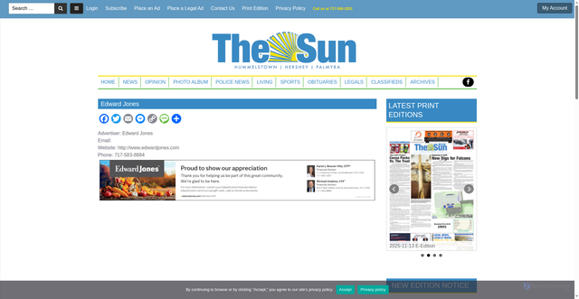 Security scan screenshot of https://news.thesunontheweb.com/viewad/137447