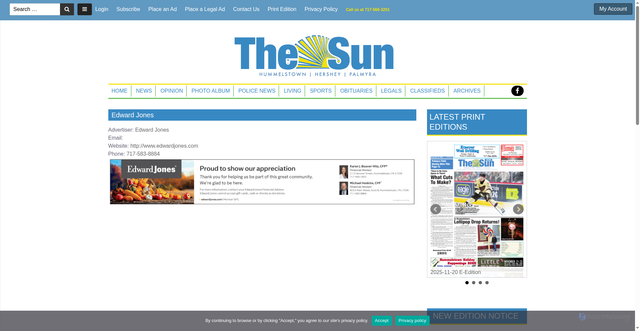 Security scan screenshot of https://news.thesunontheweb.com/viewad/137447