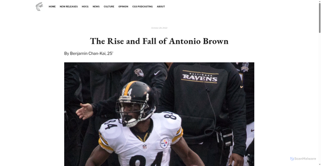 Security scan screenshot of https://www.catlinspeak.com/speak/the-rise-and-fall-of-antonio-brown