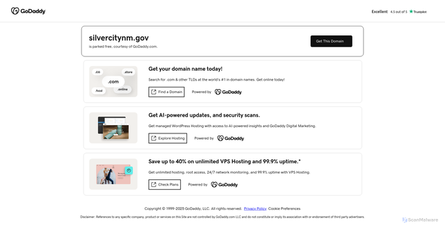 Security scan screenshot of https://silvercitynm.gov/