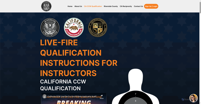 Security scan screenshot of https://riversideccwonline.com/california-non-resident-ccw-qualification/