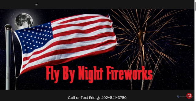 Security scan screenshot of https://flybynightfireworks.com/