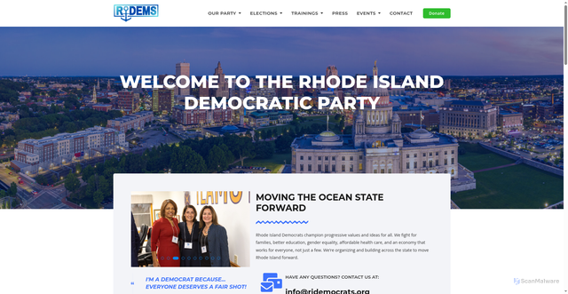 Security scan screenshot of https://www.ridemocrats.org/