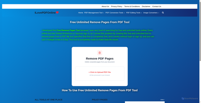 Security scan screenshot of https://ilovepdfonline.in/?p=60