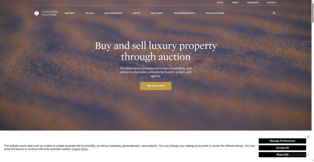 Security scan screenshot of https://conciergeauctions.com
