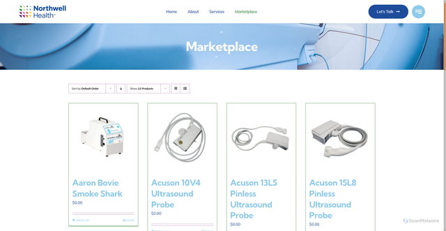 Security scan screenshot of https://northwellhealthmarketplace.com/marketplace/?product_count=12