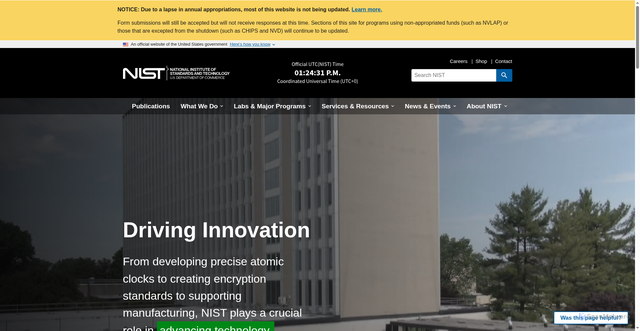 Security scan screenshot of https://www.nist.gov/