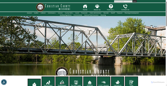 Security scan screenshot of https://www.christiancountymo.gov/