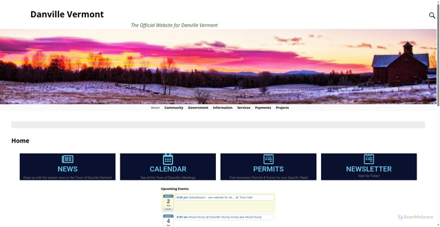 Security scan screenshot of https://danvillevt.gov/