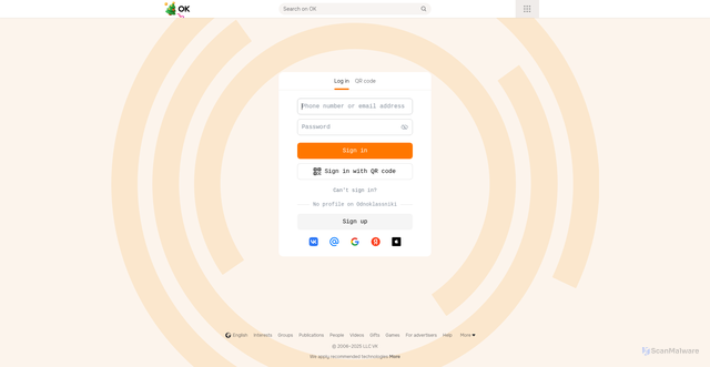Security scan screenshot of https://covers.ok.ru