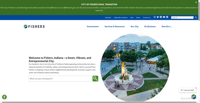 Security scan screenshot of https://fishersin.gov/