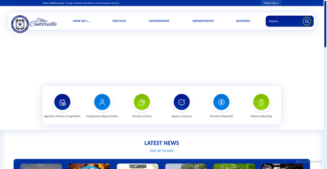 Security scan screenshot of https://www.centervilleohio.gov/