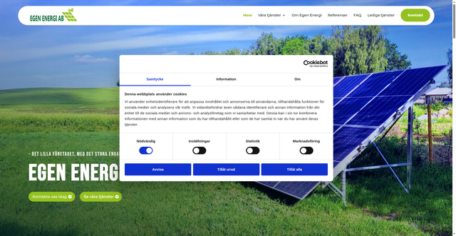 Security scan screenshot of https://egenenergi.se