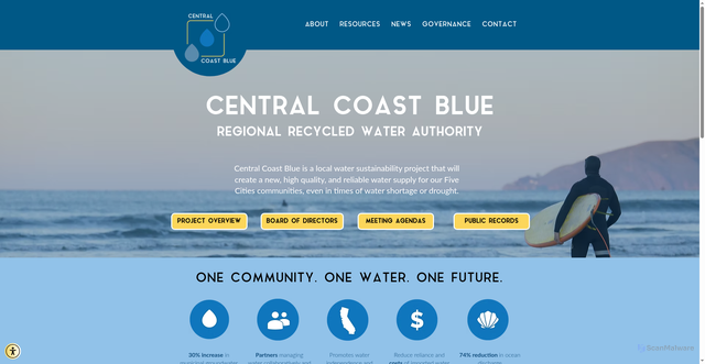 Security scan screenshot of http://centralcoastblueca.gov/