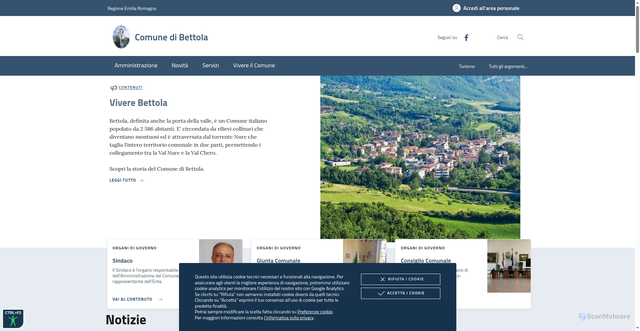 Security scan screenshot of https://www.comune.bettola.pc.it