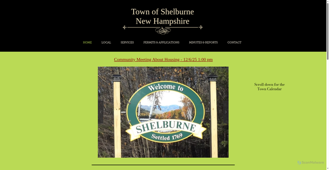 Security scan screenshot of https://www.townofshelburnenh.gov/
