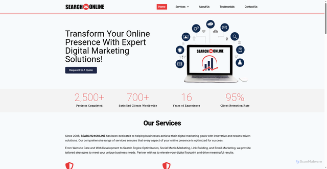 Security scan screenshot of https://www.search24online.com/