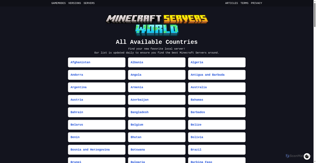 Security scan screenshot of https://minecraftservers-world.pages.dev/countries