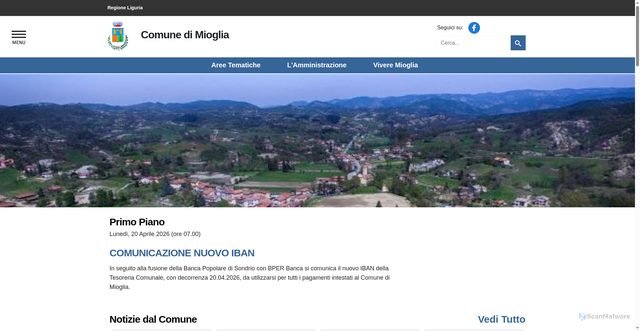Security scan screenshot of https://www.comune.mioglia.sv.it