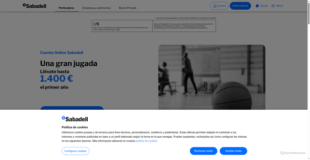 Security scan screenshot of https://bancsabadell.com
