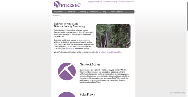 Security scan screenshot of https://www.netresec.com