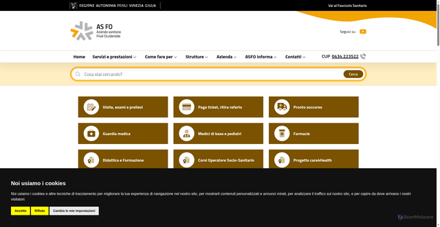 Security scan screenshot of https://asfo.sanita.fvg.it