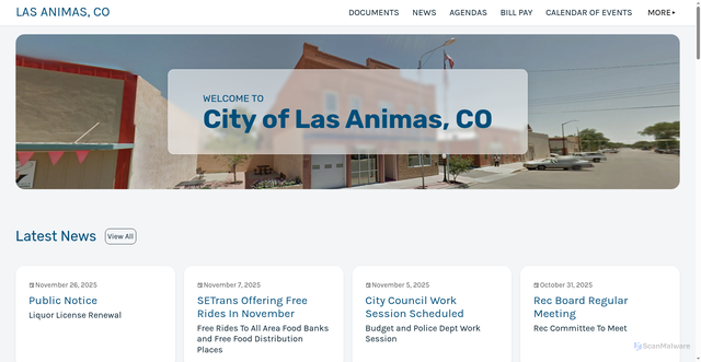 Security scan screenshot of https://cityoflasanimasco.gov/