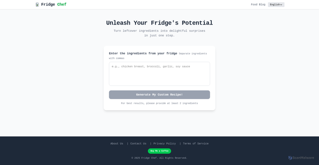 Security scan screenshot of http://fridge-chef.pages.dev/