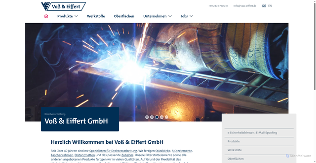 Security scan screenshot of https://www.voss-eiffert.de/
