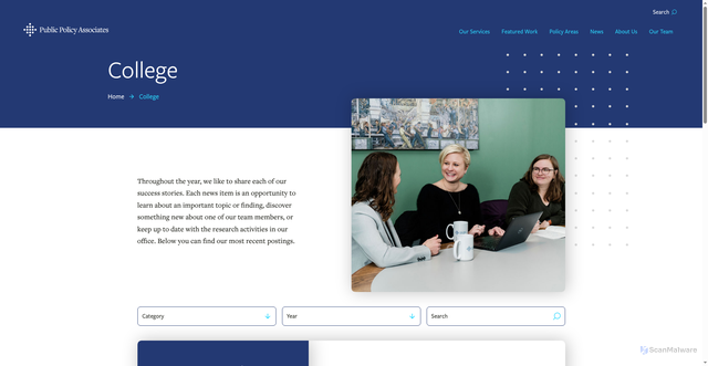 Security scan screenshot of https://publicpolicy.com/news/tag/college/
