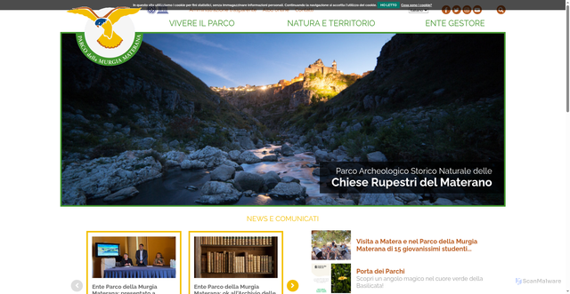 Security scan screenshot of https://www.parcomurgia.it/